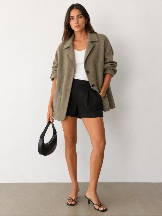 Lulus Jackets & Blazers - Trendy LUSH Quarter Sleeve Tweed-like Jacket Small